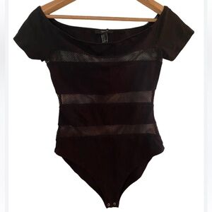 Forever 21 Black Mesh Women’s Bodysuit